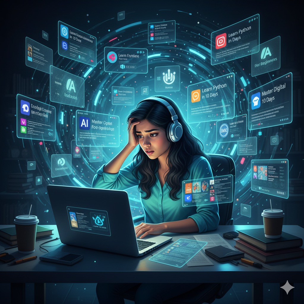 e-learning in India – student learning online on a laptop